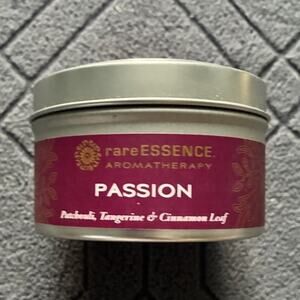 rareESSENCE Passion Candle in Tin 3.8 oz Patchouli Tangerine and Cinnamon Leaf